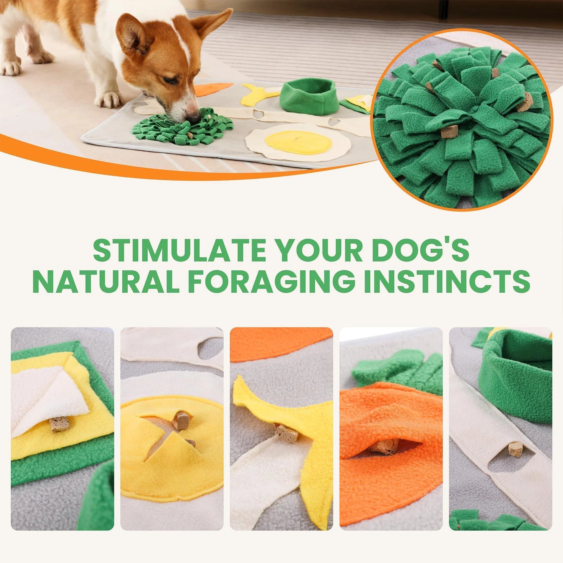 Snuffle Mat for Dogs Large Breed Keeps Pets Busy Indoors Comfortable to Lay on Soft Foraging Mat for Rabbits & Cats Interactive Enrichment Toy Slows down Feeding Alternative to Bowls