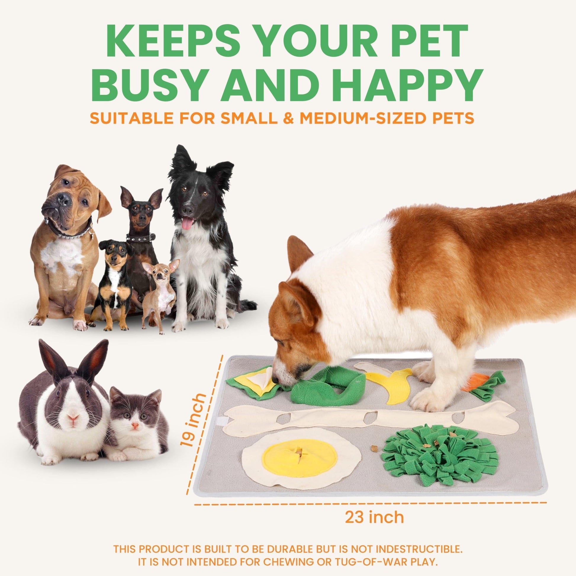 Snuffle Mat for Dogs Large Breed Keeps Pets Busy Indoors Comfortable to Lay on Soft Foraging Mat for Rabbits & Cats Interactive Enrichment Toy Slows down Feeding Alternative to Bowls