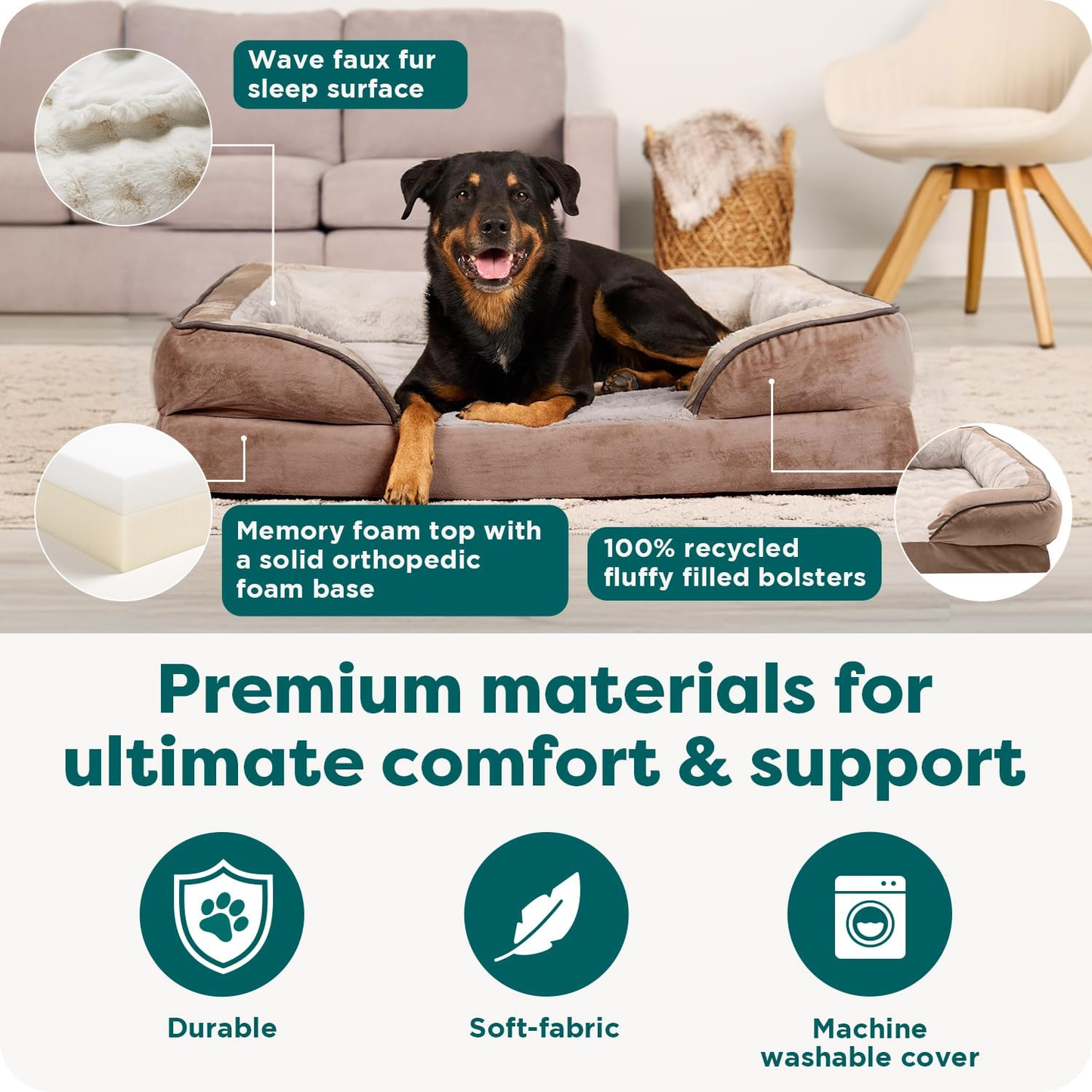 Memory Foam Dog Bed Large