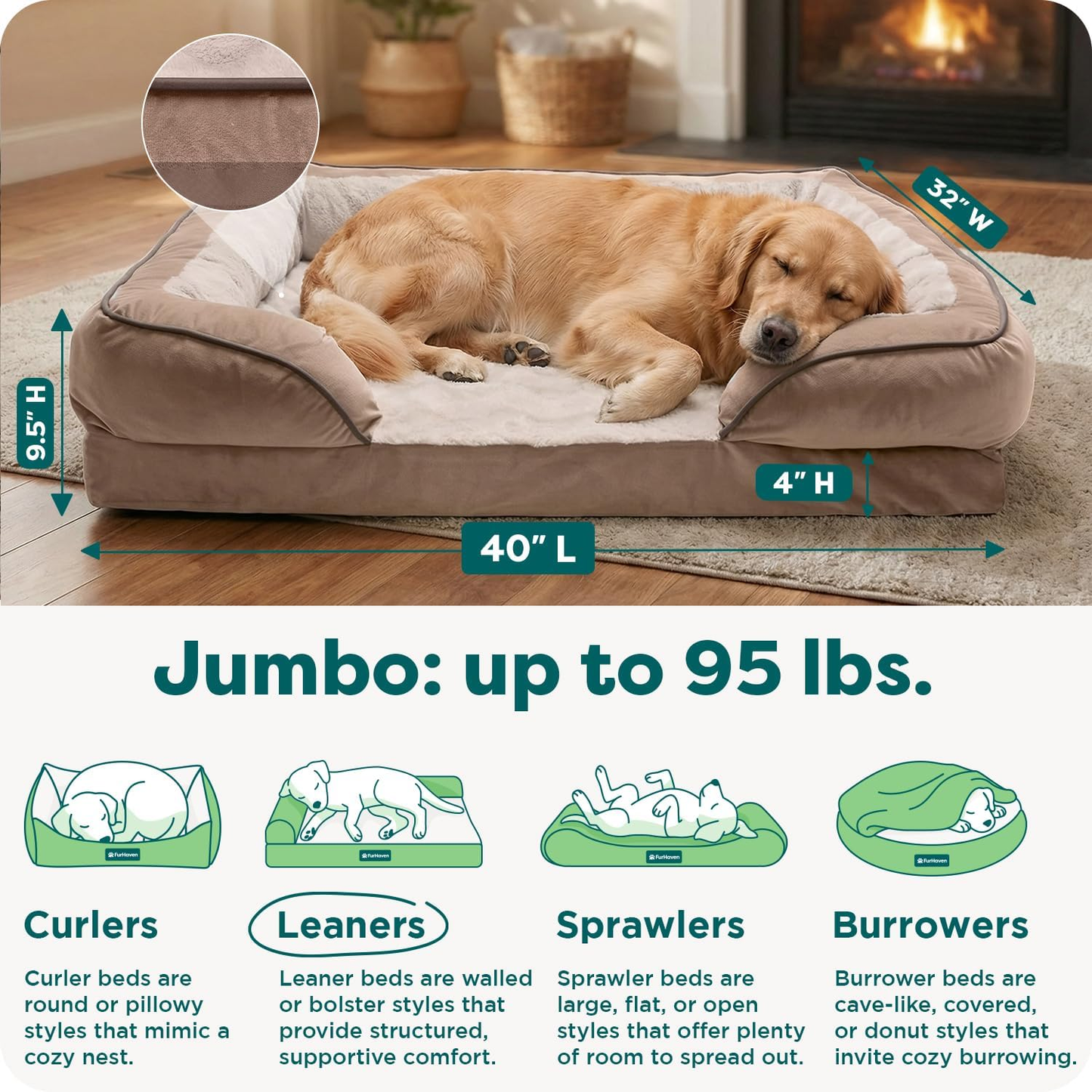 Memory Foam Dog Bed Large