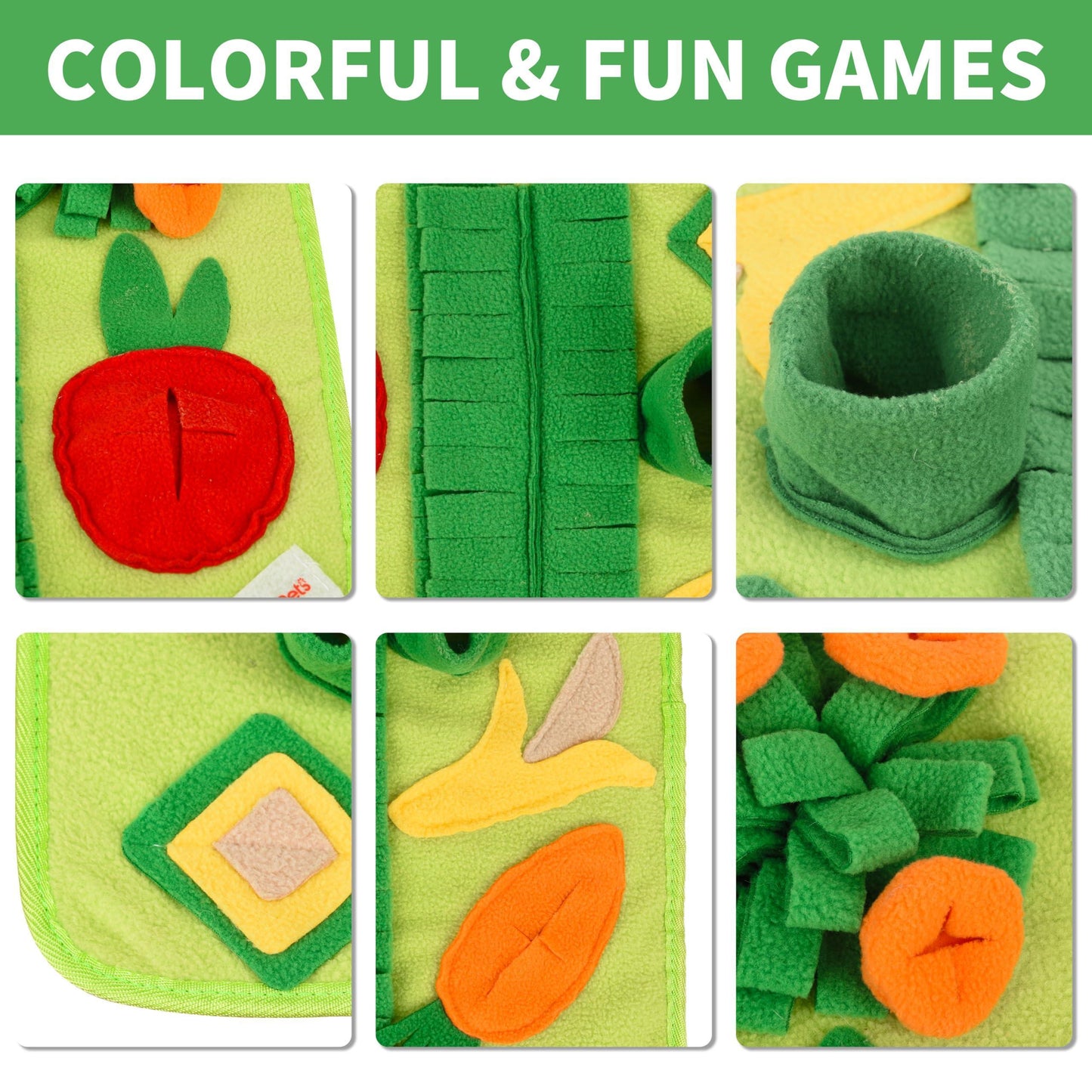 Snuffle Mat for Small Dogs & Cats Soft Foraging Mat for Rabbits Washable anti Slip Perfect for Bunnies Guinea Pigs & Hamsters Sniff Puzzle Toy for Puppies (Small)